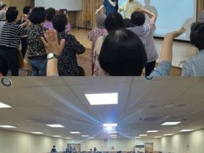 트롯가수 김경민과 거리의 시인 노현태가 실버들과 건강박수