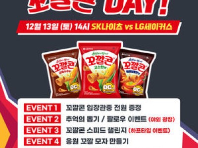 서울SK나이츠 꼬깔콘 롯데 웰푸드데이 진행