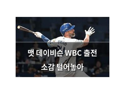 맷 데이비슨 WBC 출전 소감 털어놓아