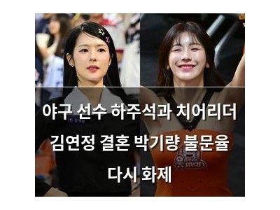 야구 선수 하주석과 치어리더 김연정 결혼 박기량 불문율 다시 화제