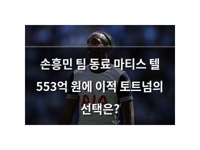 손흥민 팀 동료 마티스 텔 553억 원에 이적 토트넘의 선택은?