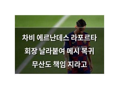 차비 에르난데스 라포르타 회장 날라붙여 메시 복귀 무산도 책임 지라고