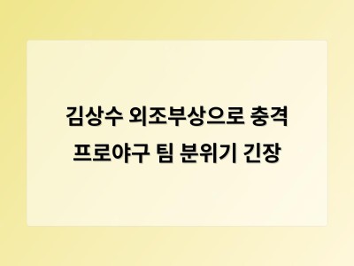 김상수 외조부상으로 충격 프로야구 팀 분위기 긴장