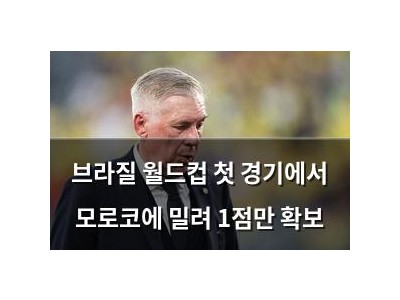 브라질 월드컵 첫 경기에서 모로코에 밀려 1점만 확보