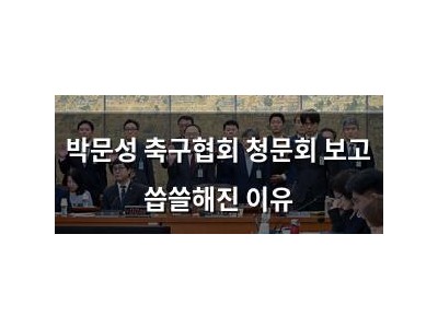 박문성 축구협회 청문회 보고 씁쓸해진 이유