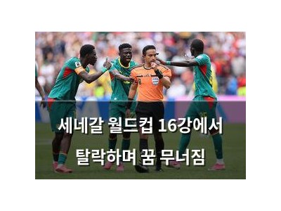 세네갈 월드컵 16강에서 탈락하며 꿈 무너짐