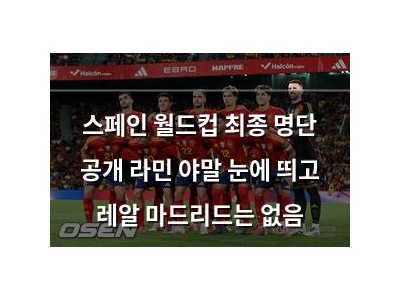 스페인 월드컵 최종 명단 공개 라민 야말 눈에 띄고 레알 마드리드는 없음