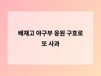 배재고 야구부 응원 구호로 또 사과