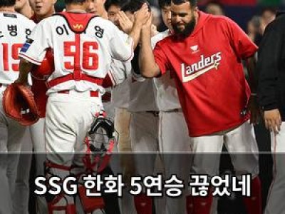 SSG 한화 5연승 끊었네 팬들 반응 뜨거운 이유